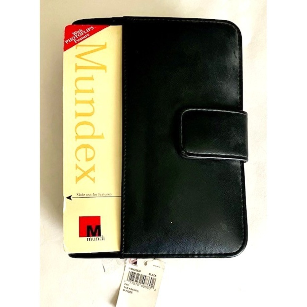 Mundi Mundex 2006 Daily Organizer Planner Black Wallet Binder Unused NEW w Tags